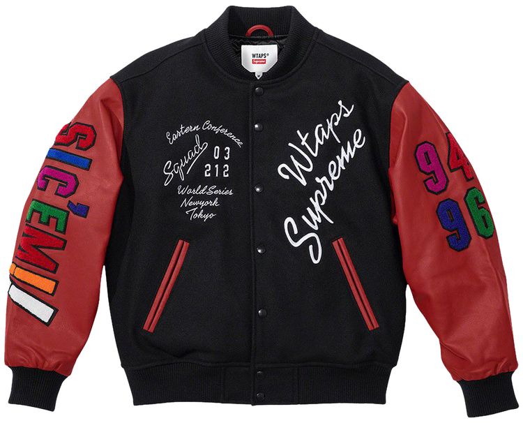 Supreme x WTAPS Varsity Jacket Black