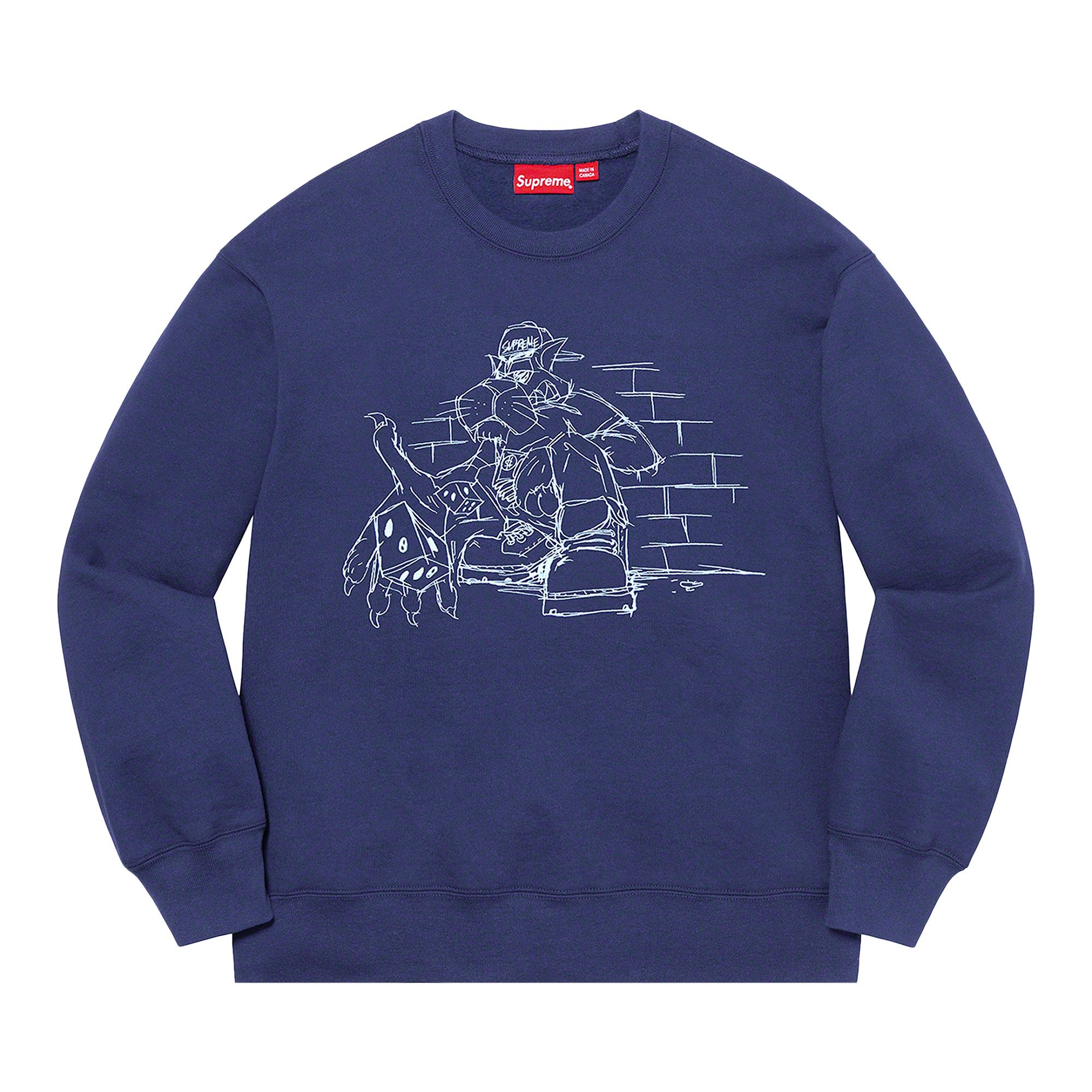 Buy Supreme Dice Crewneck 'Washed Navy' - FW21SW58 WASHED NAVY | GOAT