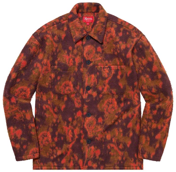 Supreme Paisley Fleece Shirt Red