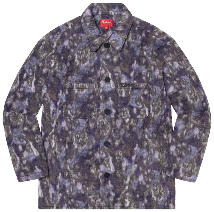 Supreme Paisley Fleece Shirt Purple