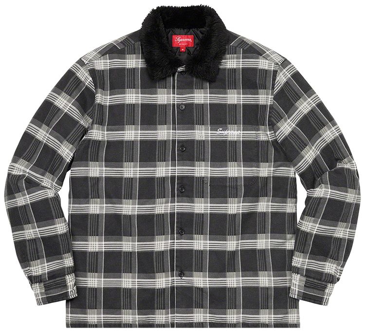 Buy Supreme Faux Fur Collar Flannel Shirt 