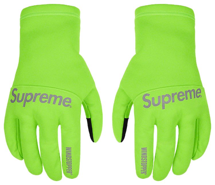 Supreme WINDSTOPPER Gloves Bright Green