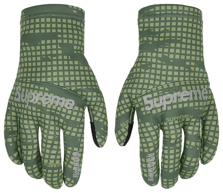 Supreme WINDSTOPPER Gloves Olive Grid Camo