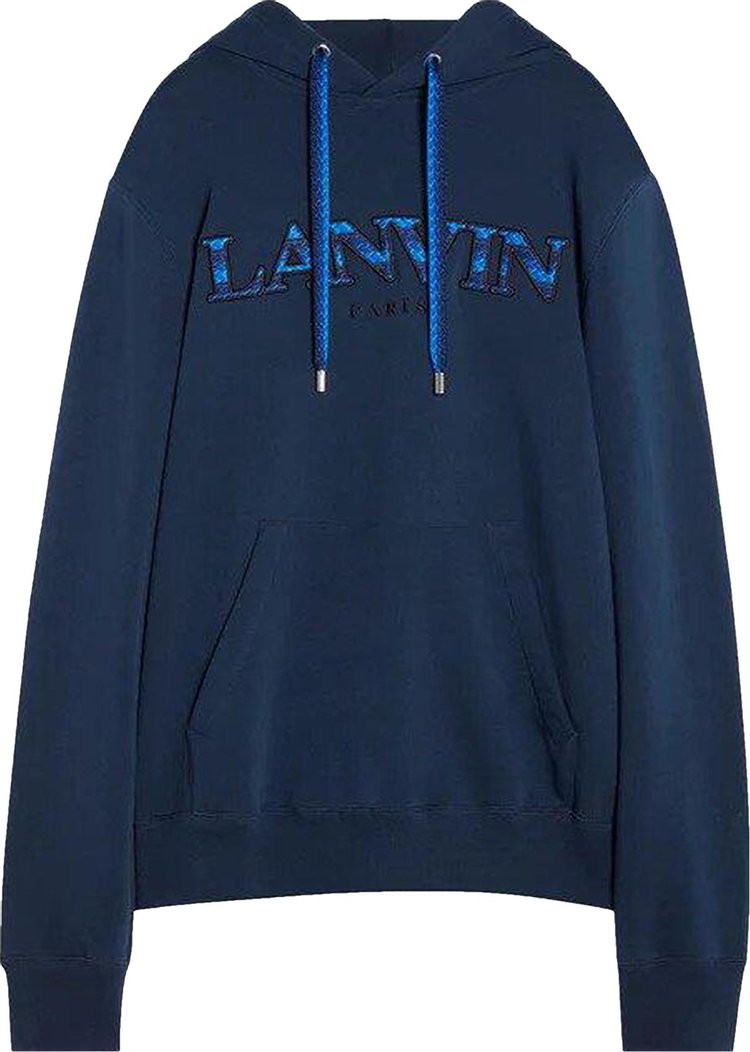 Lanvin Curb Embroidered Hoodie Rubber Yellow