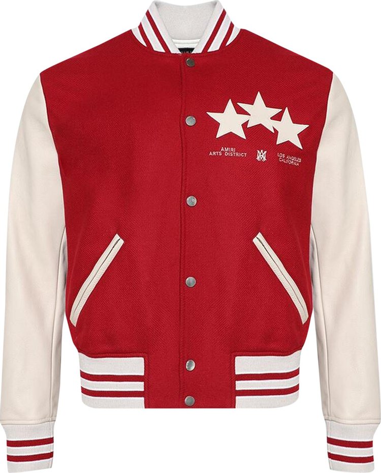 Amiri Stars Varsity Jacket Red