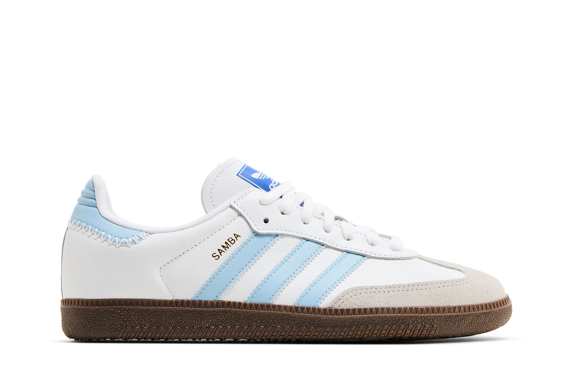 White and blue sambas cheap