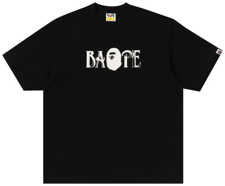 BAPE Screen Print Logo Relaxed Fit Tee Black