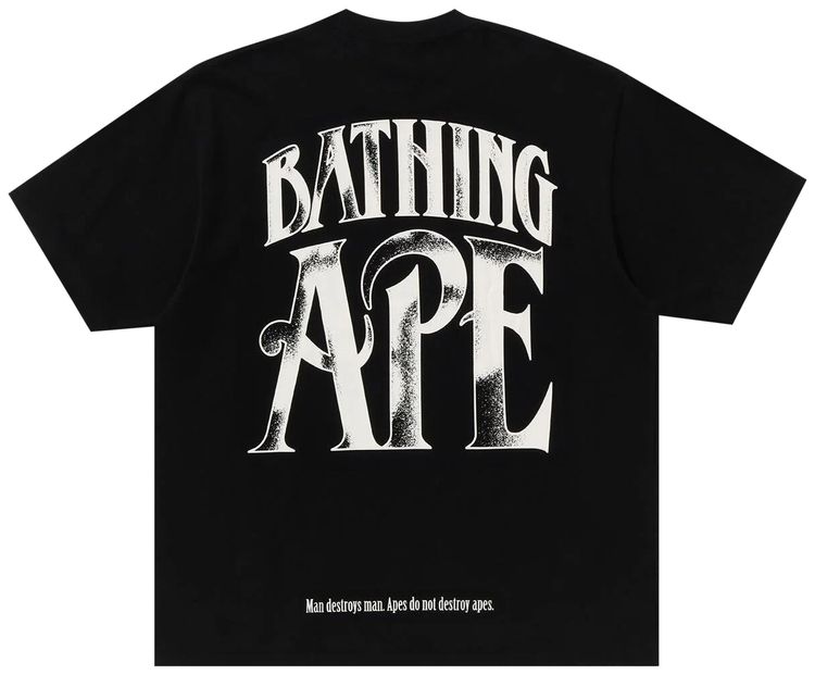 BAPE Screen Print Logo Relaxed Fit Tee Black