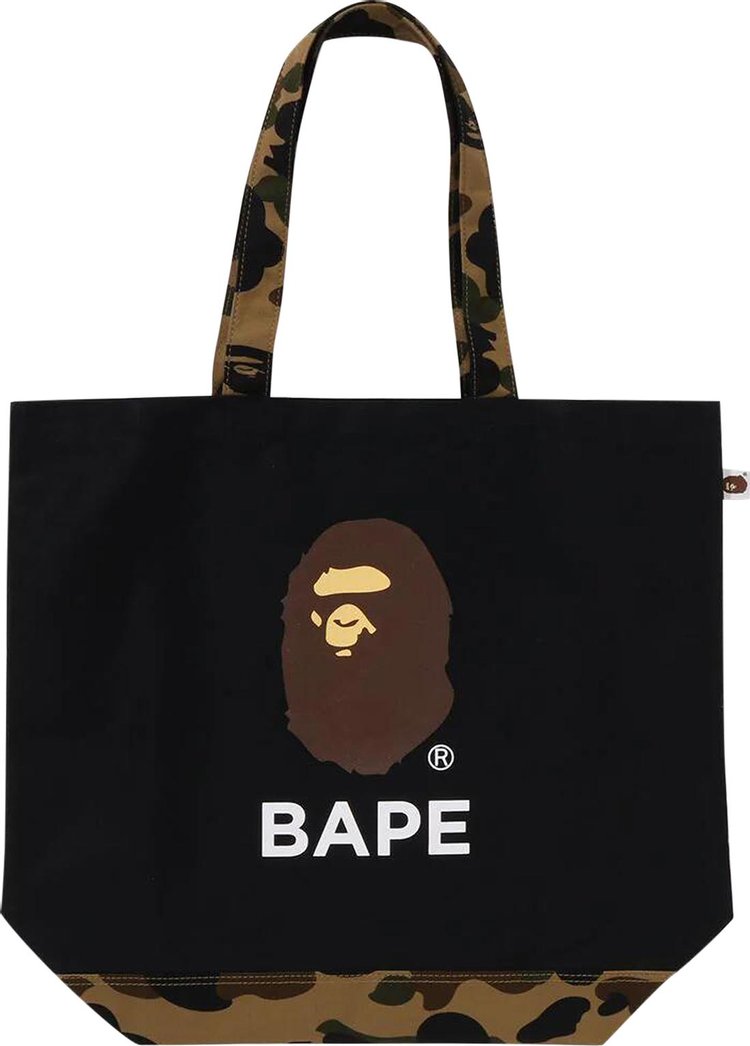 BAPE 1st Camo Ape Head Tote Bag Black