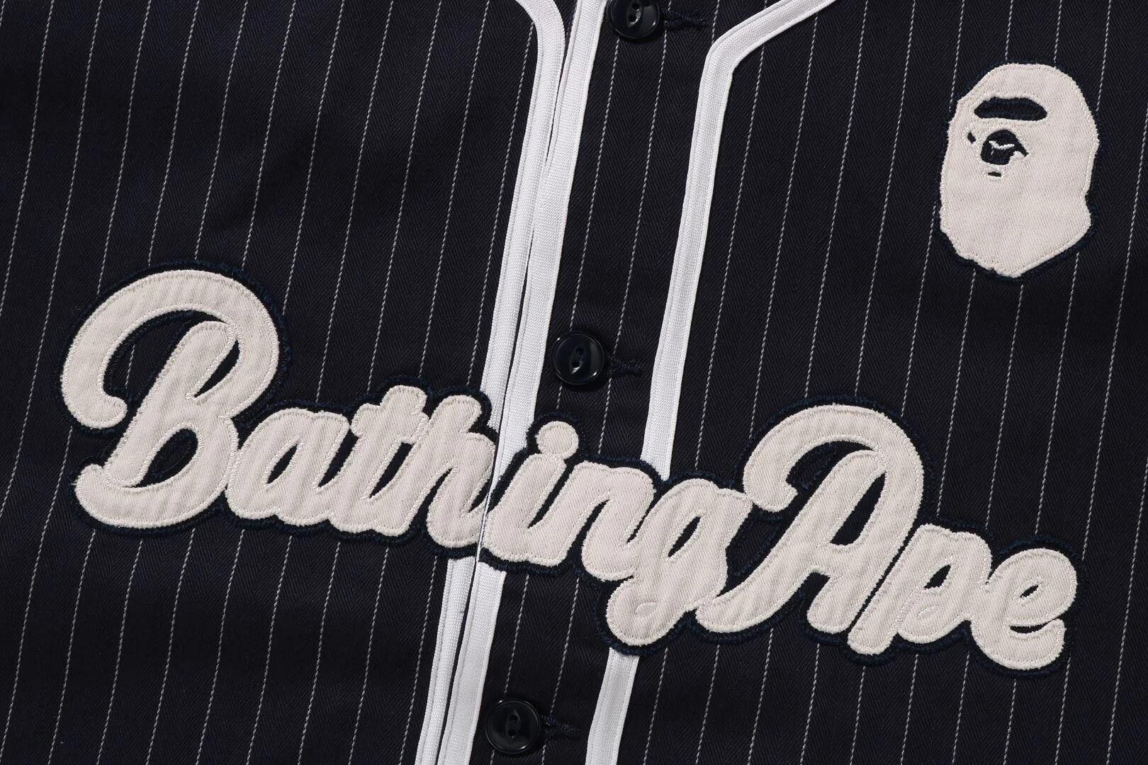 Buy BAPE A Bathing Ape Baseball Shirt 'Navy' - 1K80 132 001