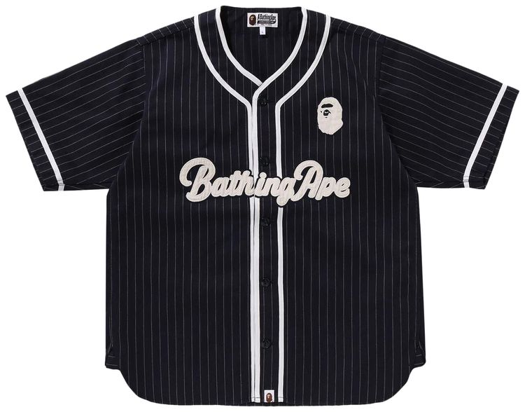 BAPE A Bathing Ape Baseball Shirt Navy