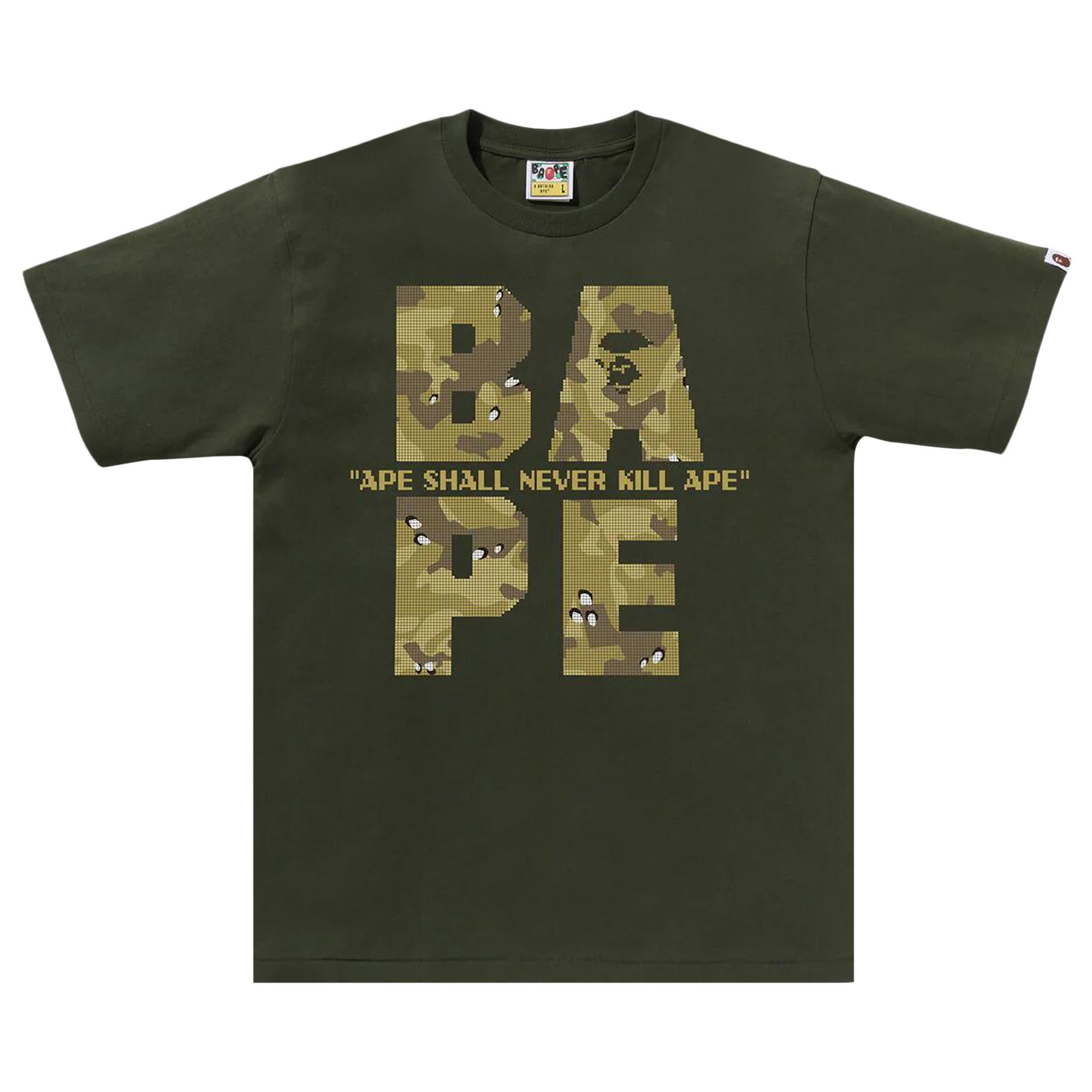 爆買い！ Buy OLIVE 041 110 1K80 - Drab' 'Olive Tee Logo Bitmap BAPE トップス