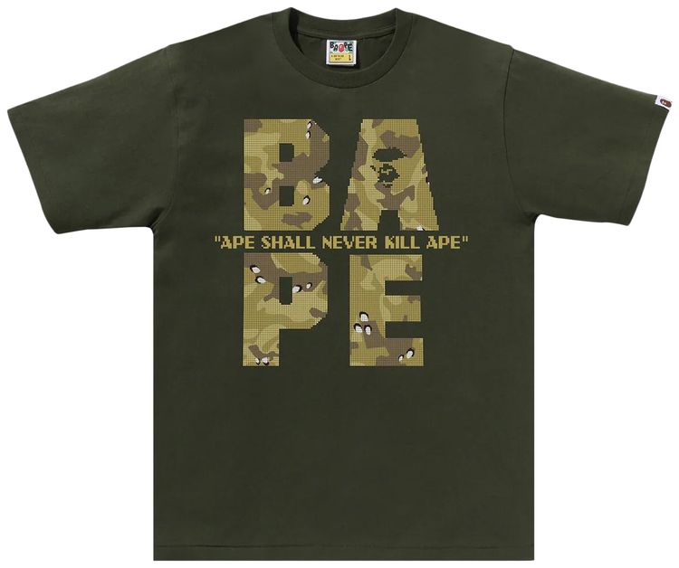BAPE Bitmap Logo Tee Olive Drab