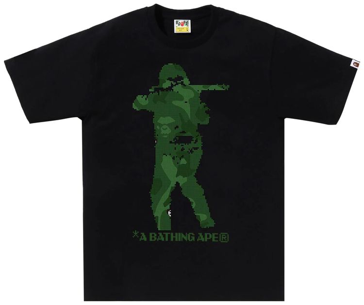 BAPE Bitmap Soldier Tee Black
