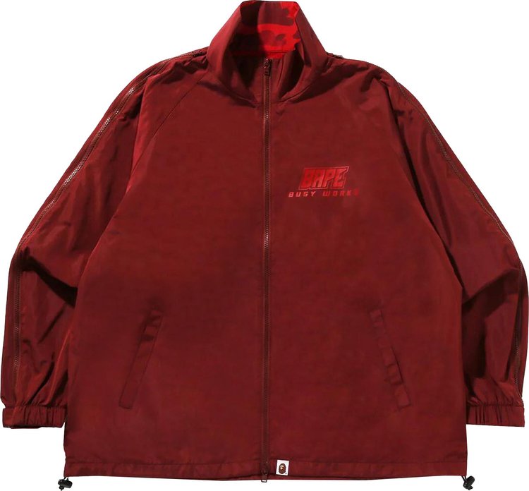 BAPE Color Camo Deformation Relaxed Fit Track Jacket Burgundy