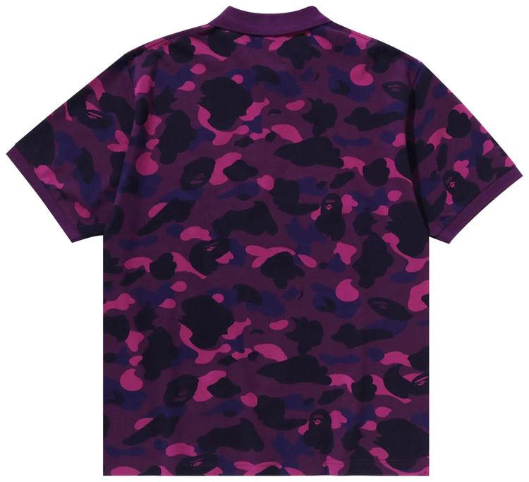 BAPE Color Camo Large Ape Head Relaxed Fit Polo Shirt Purple