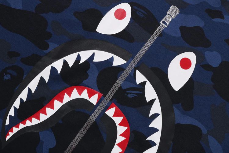 BAPE Color Camo Shark Tee Navy
