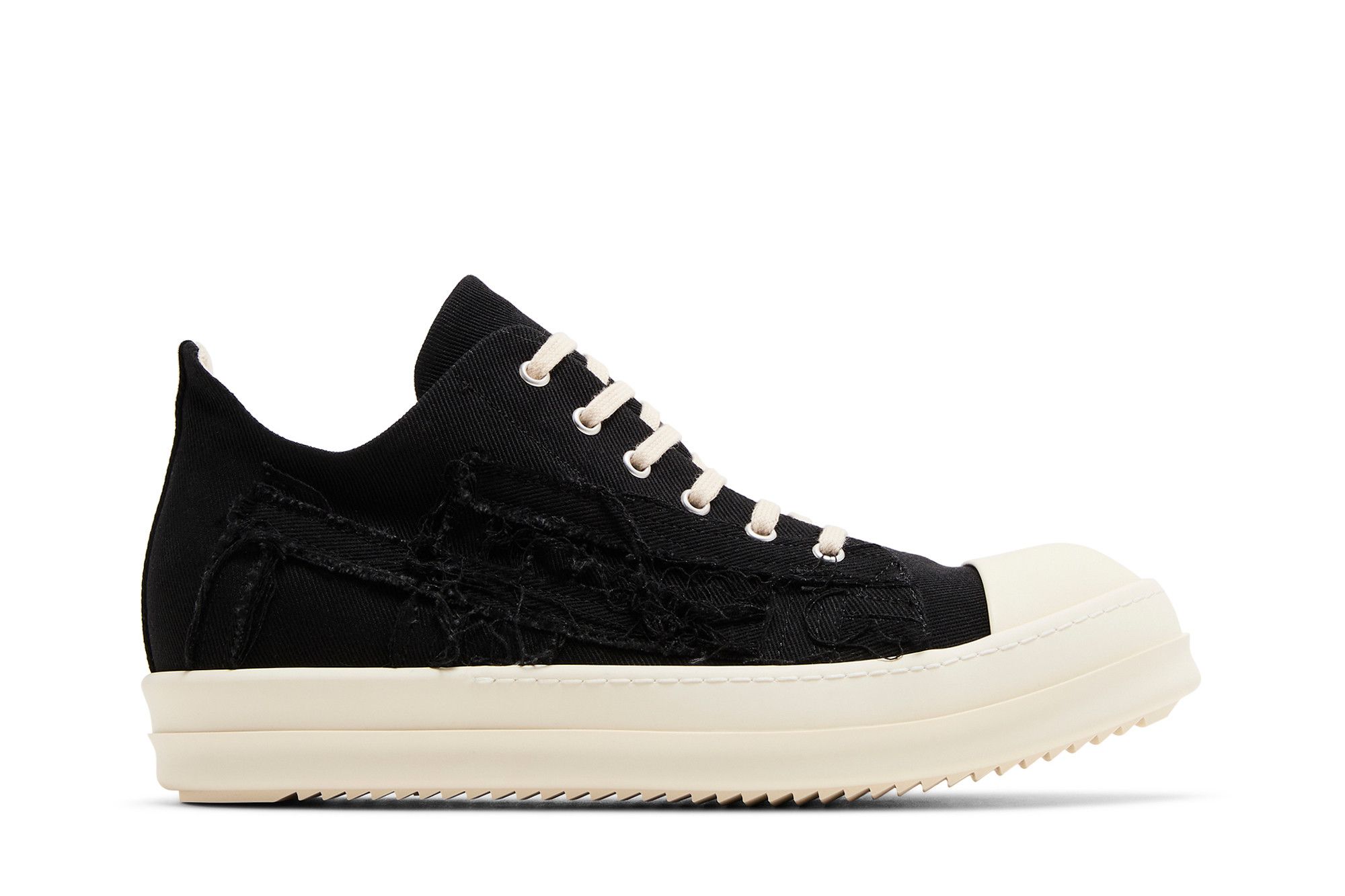 Rick Owens DRKSHDW Slashed Sneaks Black Milk Men's