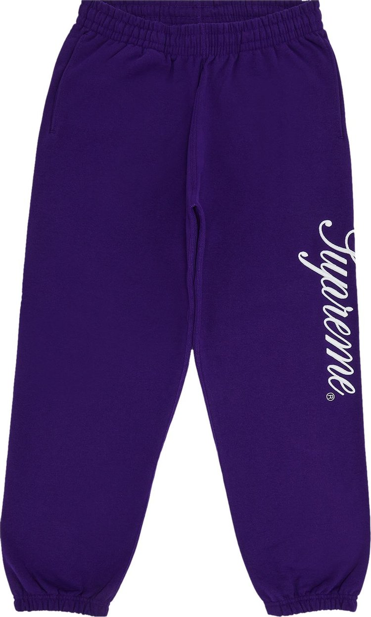 Supreme Embroidered Script Sweatpant Purple