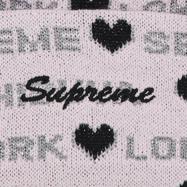 Supreme Hearts Beanie Light Pink