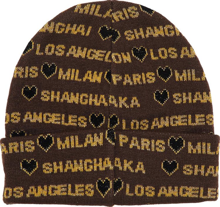 Supreme Hearts Beanie Brown