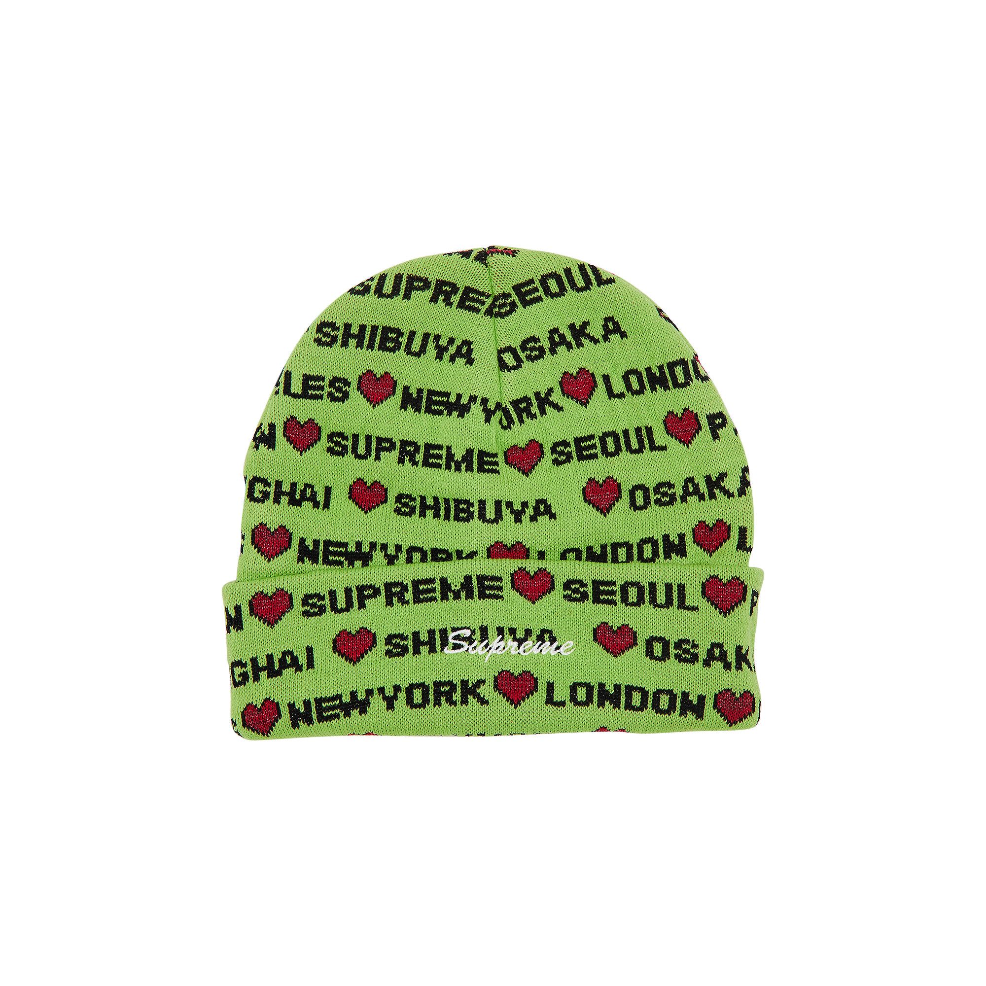 Buy Supreme Hearts Beanie 'Lime' - FW24BN48 LIME | GOAT UK