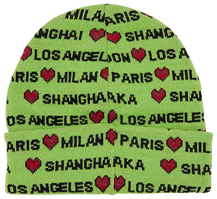 Supreme Hearts Beanie Lime