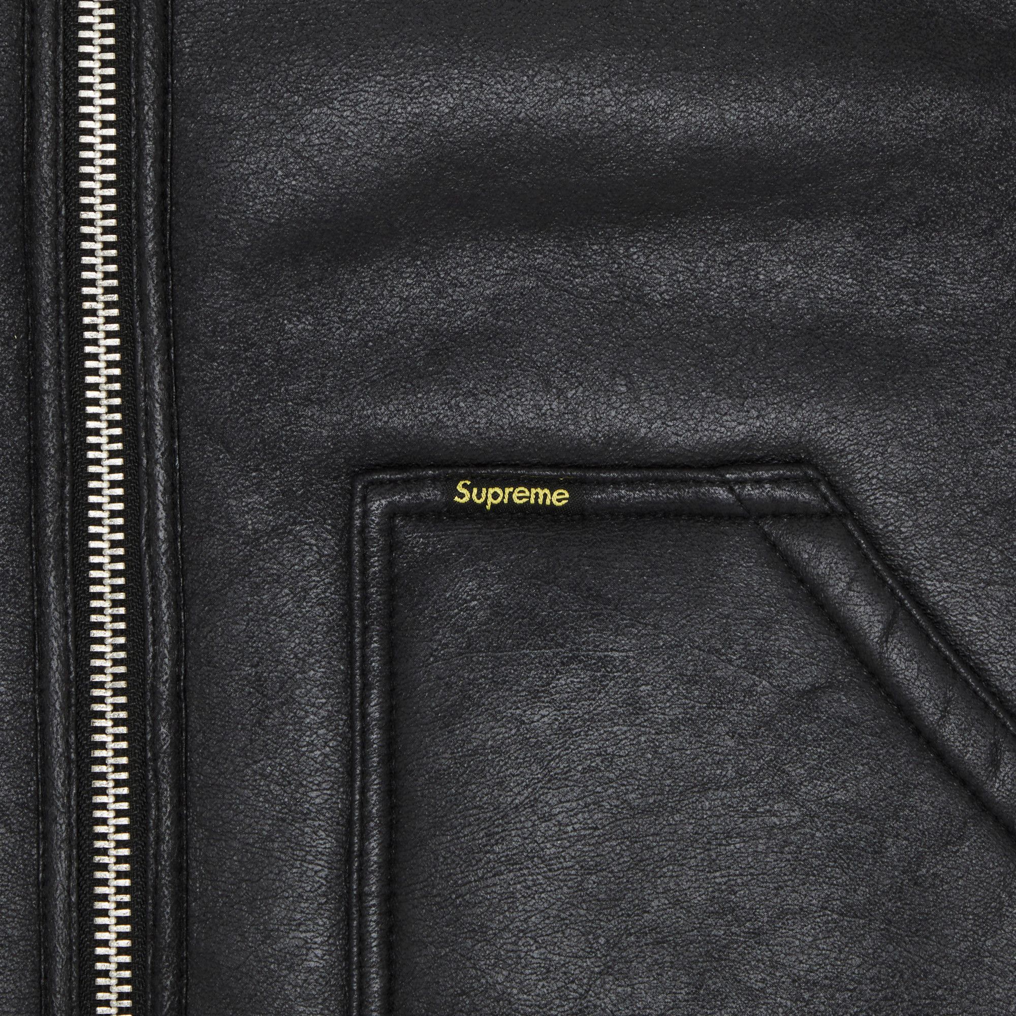 Buy Supreme Reversible Faux Shearling Work Vest 'Black