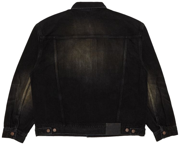 Supreme Distressed Selvedge Trucker Jacket Washed Black