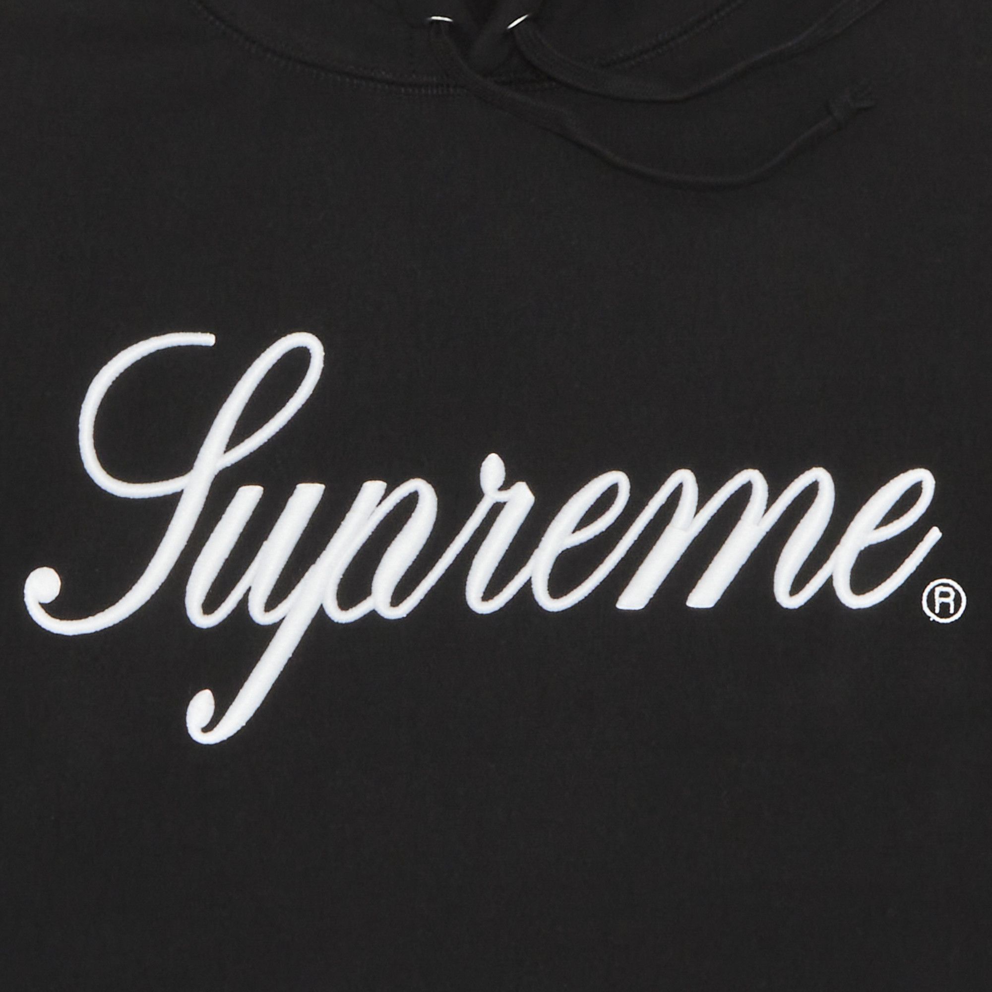 Supreme Embroidered Script Hooded Sweatshirt Black Men's
