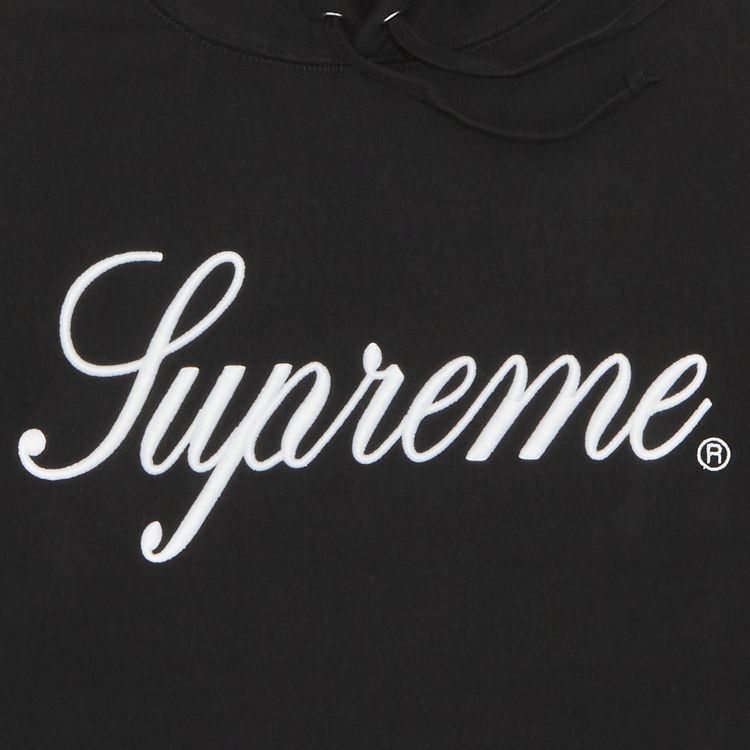 Supreme Embroidered Script Hooded Sweatshirt Black