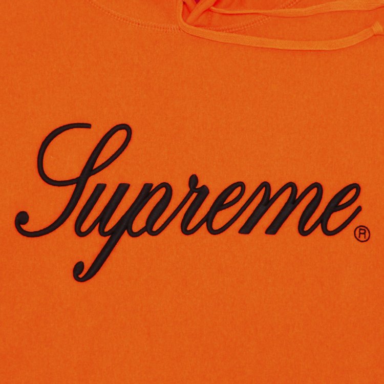 Supreme Embroidered Script Hooded Sweatshirt Bright Orange