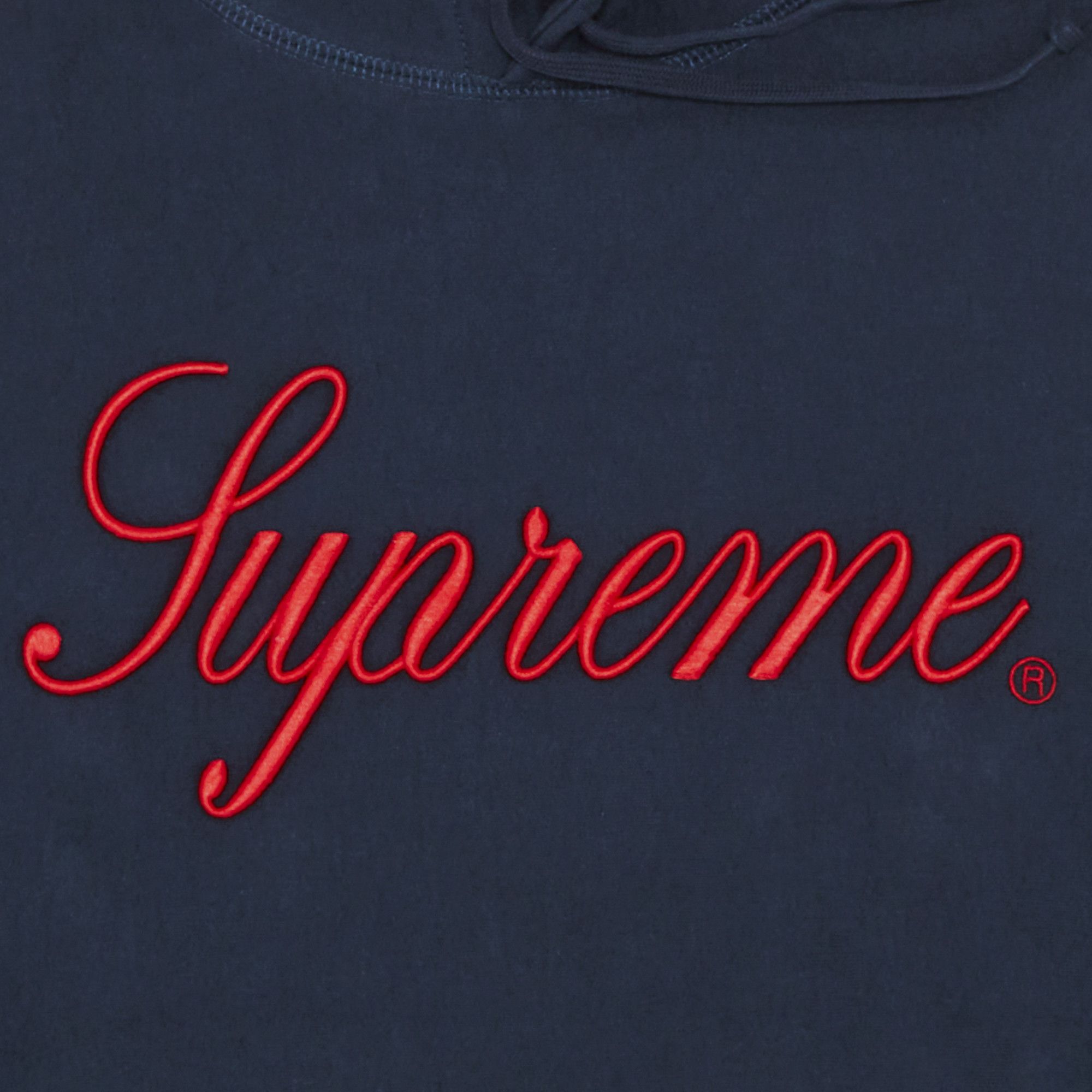 Buy Supreme Embroidered Script Hooded Sweatshirt 'Navy' - FW24SW56 NAVY |  GOAT