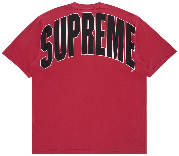 Supreme Cracked Back Arc Short Sleeve Top Red