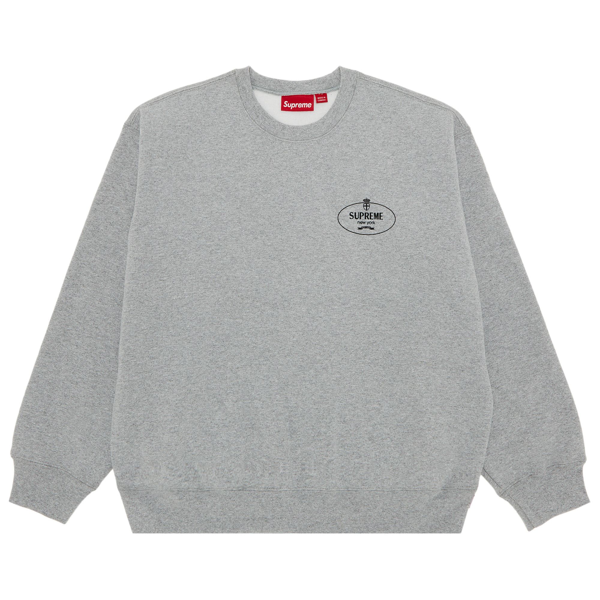 Size xl Supreme Crest Crewneck Heather Grey