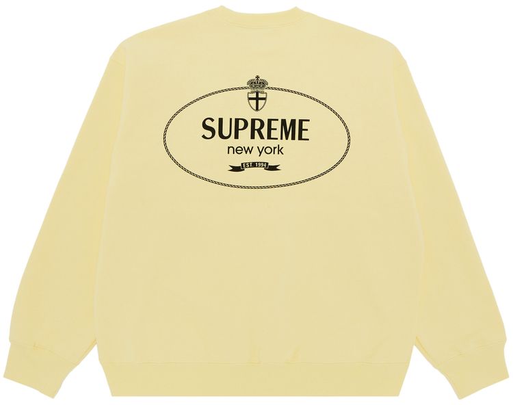 Supreme Crest Crewneck Light Yellow