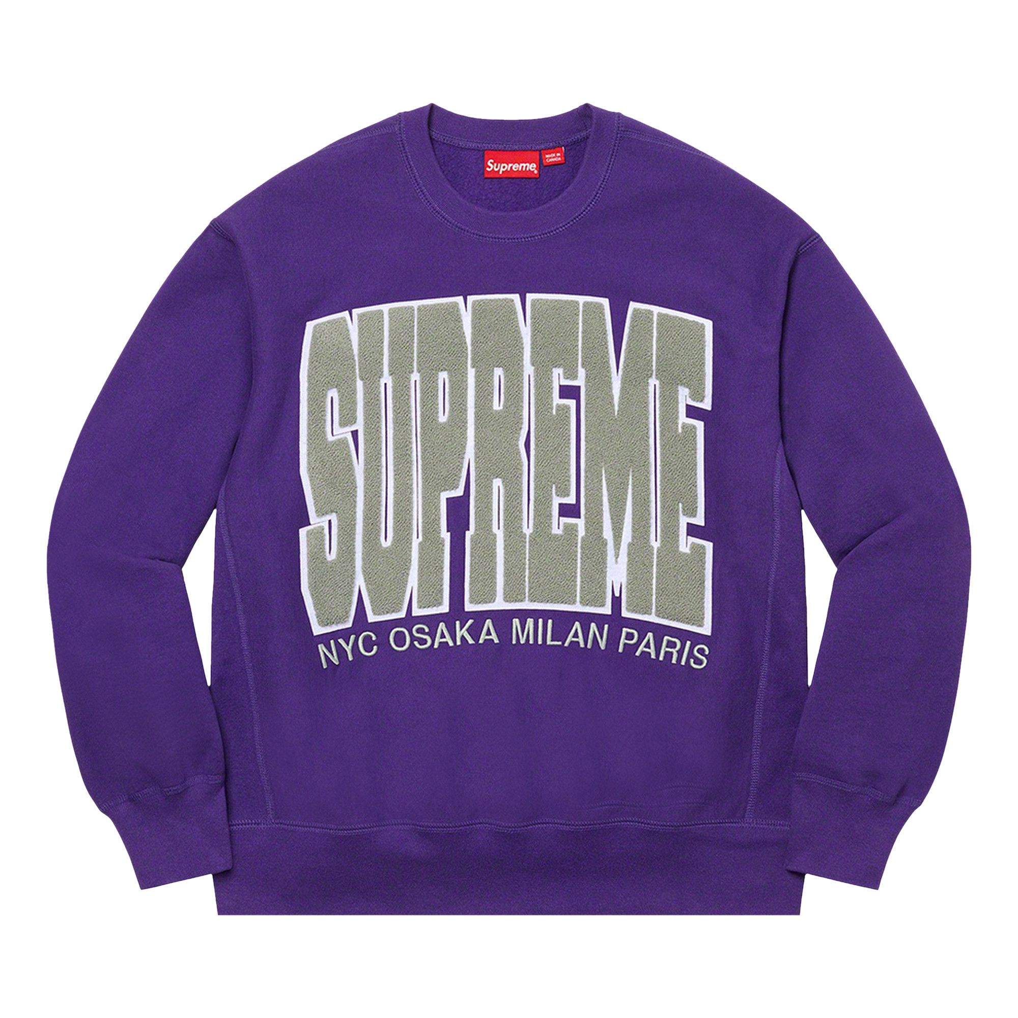 Purple supreme crewneck best sale