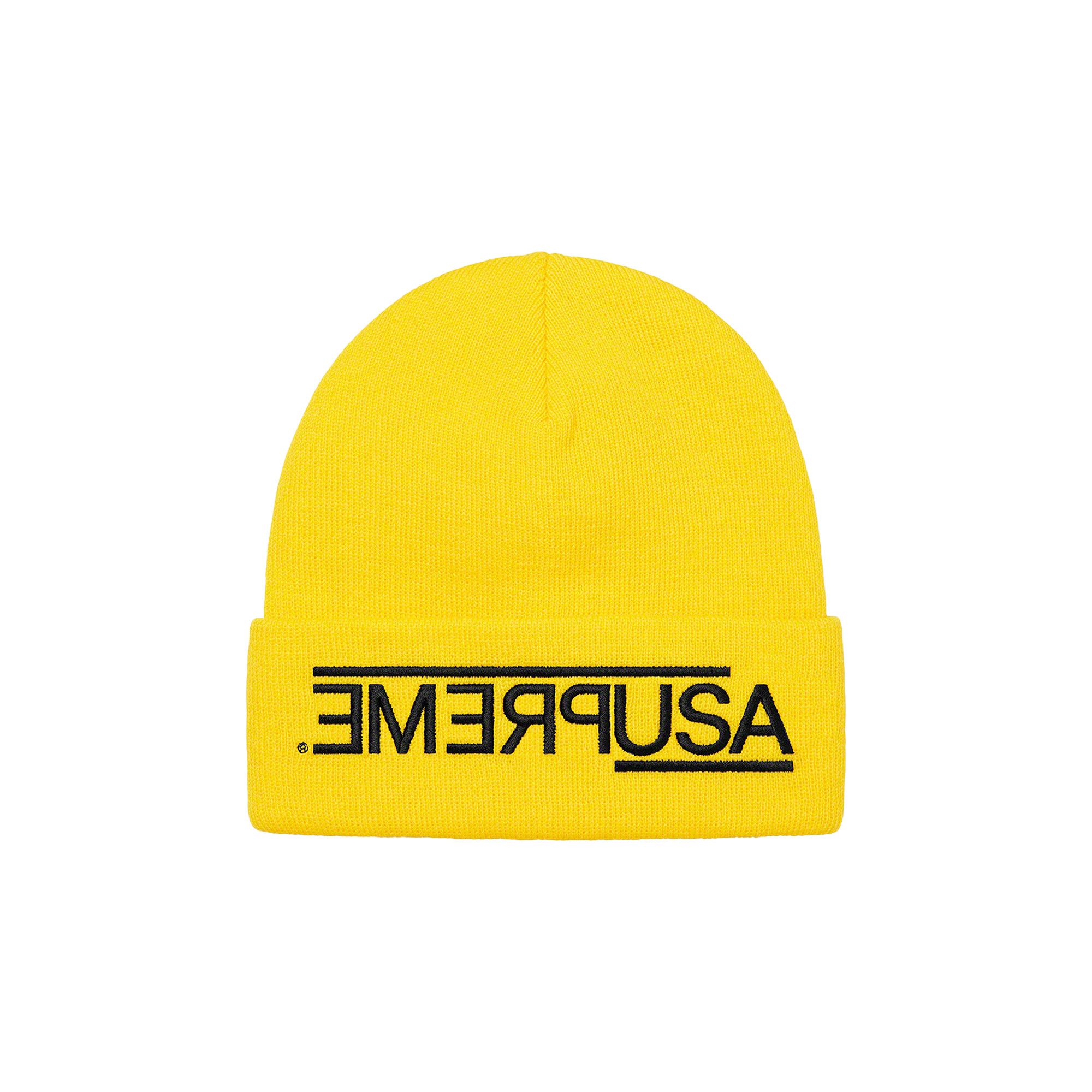 Buy Supreme USA Beanie 'Yellow' - FW21BN77 YELLOW | GOAT