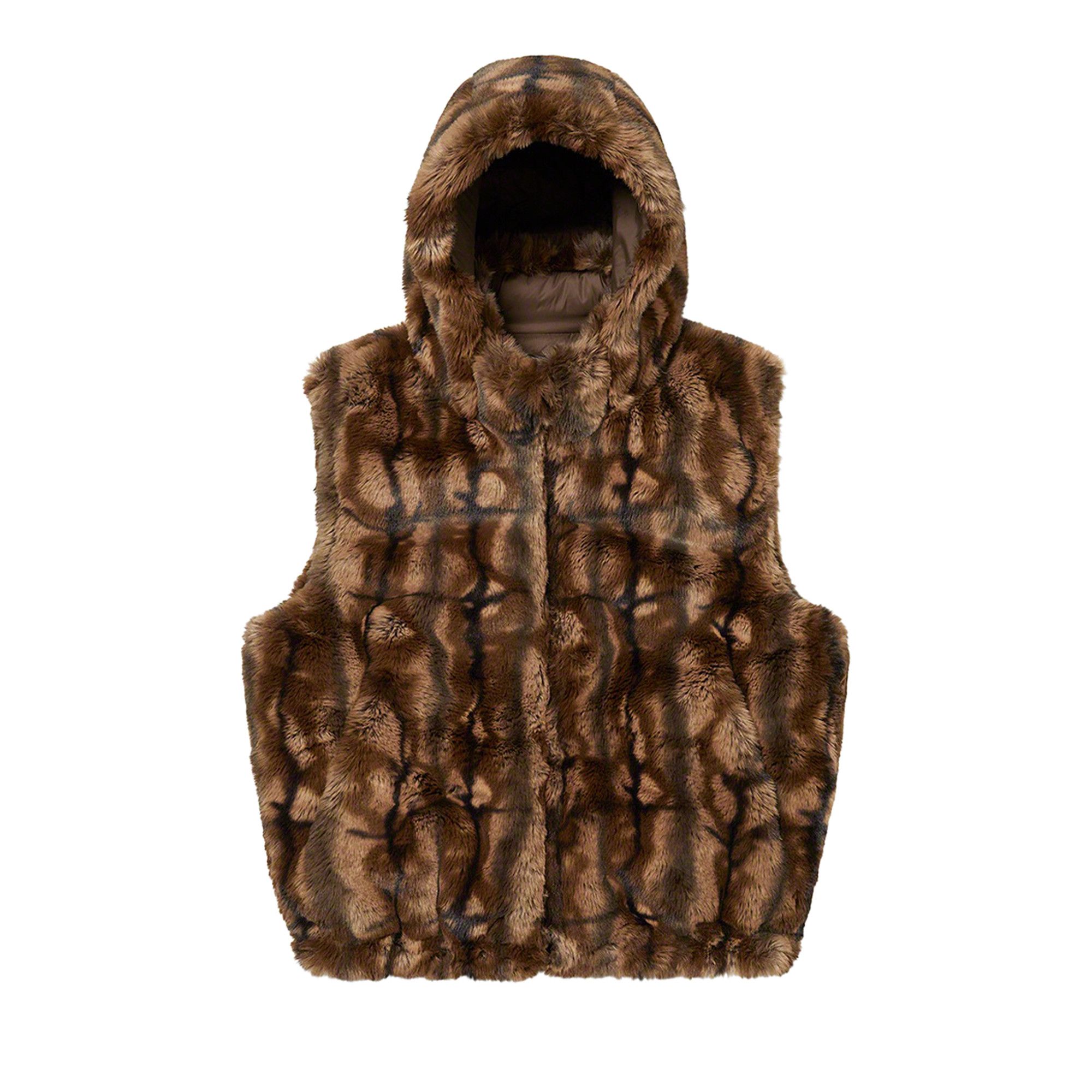Achetez des Supreme Faux Fur Hooded Vest Brown FW21J18 BROWN GOAT FR