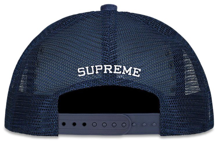 Supreme Studded Velvet Mesh Back 5 Panel Navy