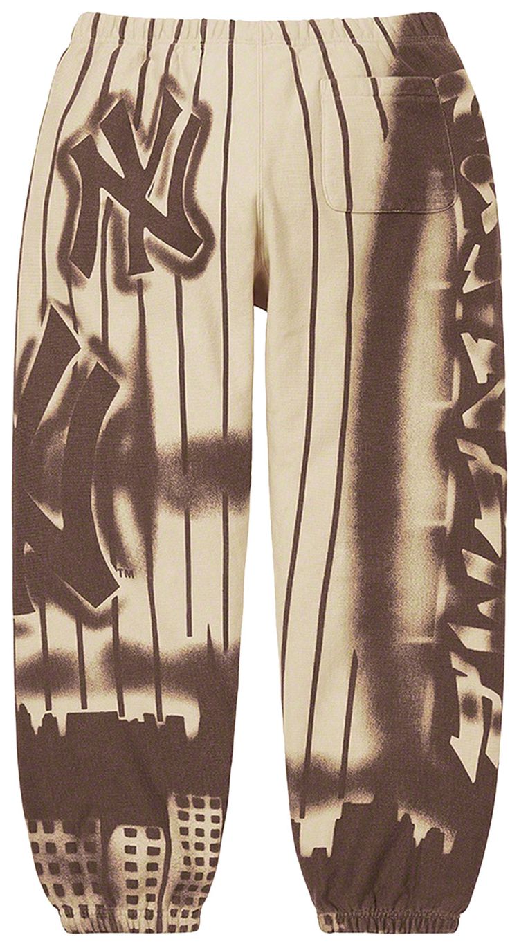 Supreme x New York Yankees Airbrush Sweatpants White main image 1