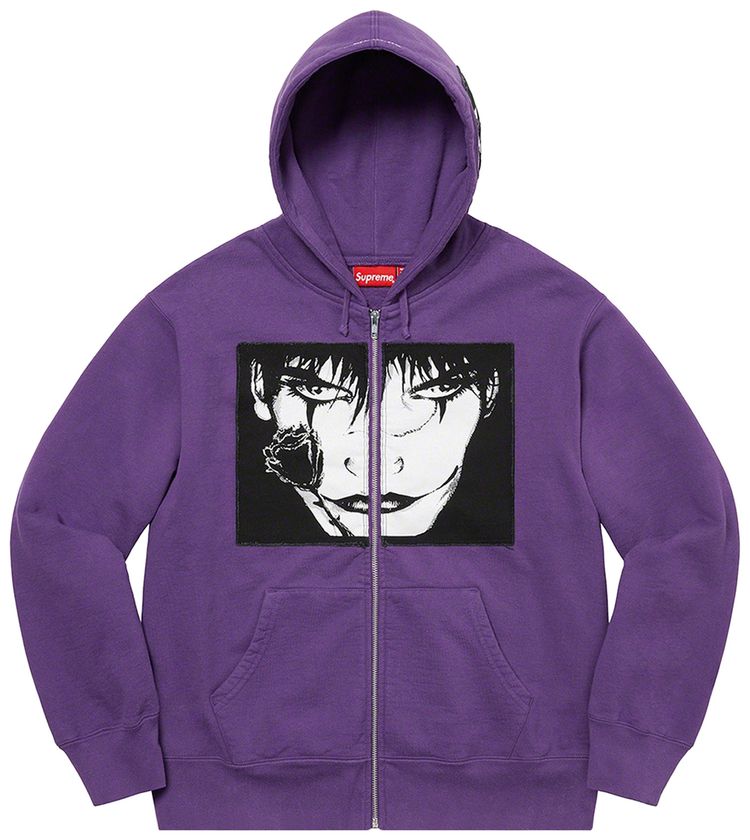 Supreme x The Crow Zip Up Hooded Sweatshirt Dusty Purple