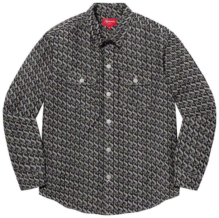 Supreme Monogram Denim Shirt Black