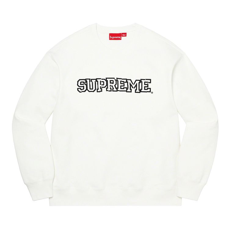 Supreme Shattered Logo Crewneck White