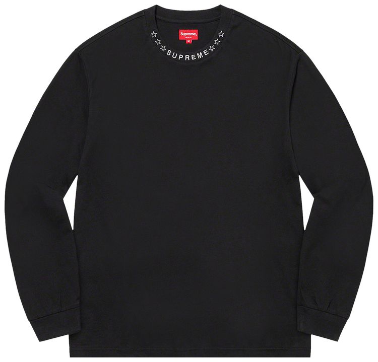 Supreme Stars Collar Long Sleeve Top Black