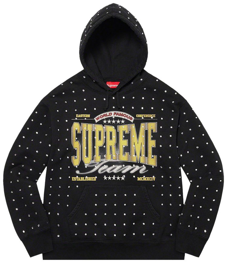 Supreme Rhinestone Hooded Sweatshirt Black