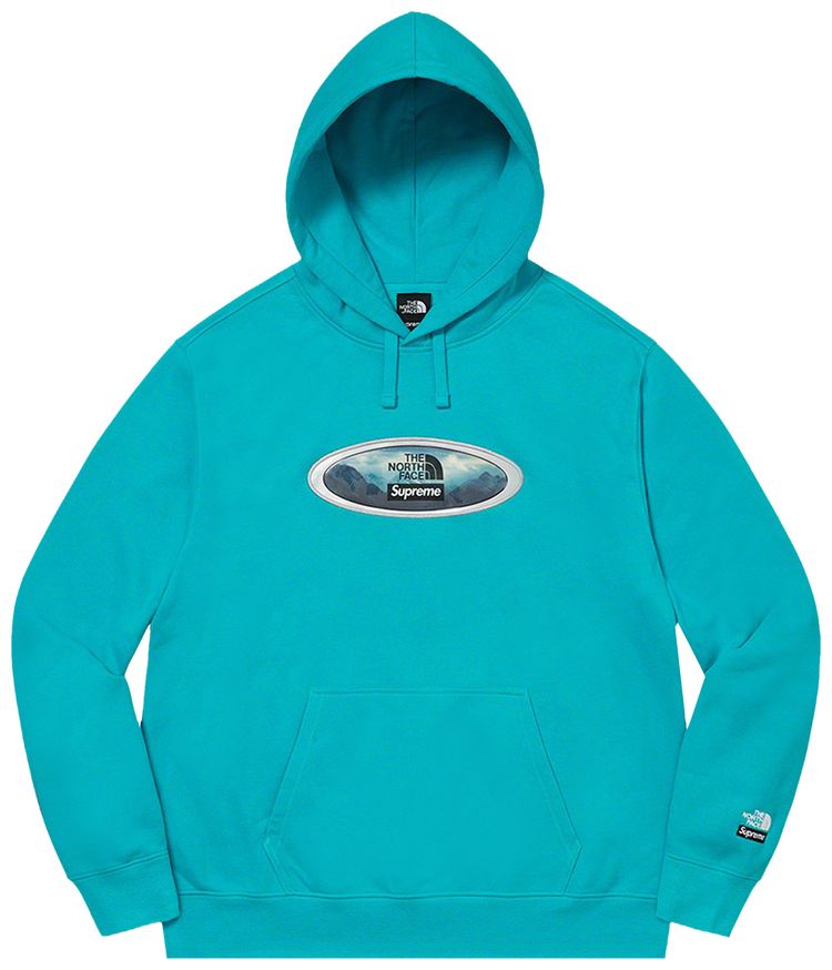 Supreme x The North Face Lenticular Mountains Hooded Sweatshirt Teal