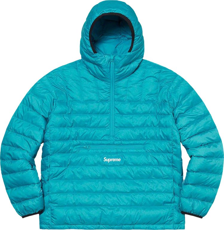 Supreme Micro Down Half Zip Hooded Pullover Teal