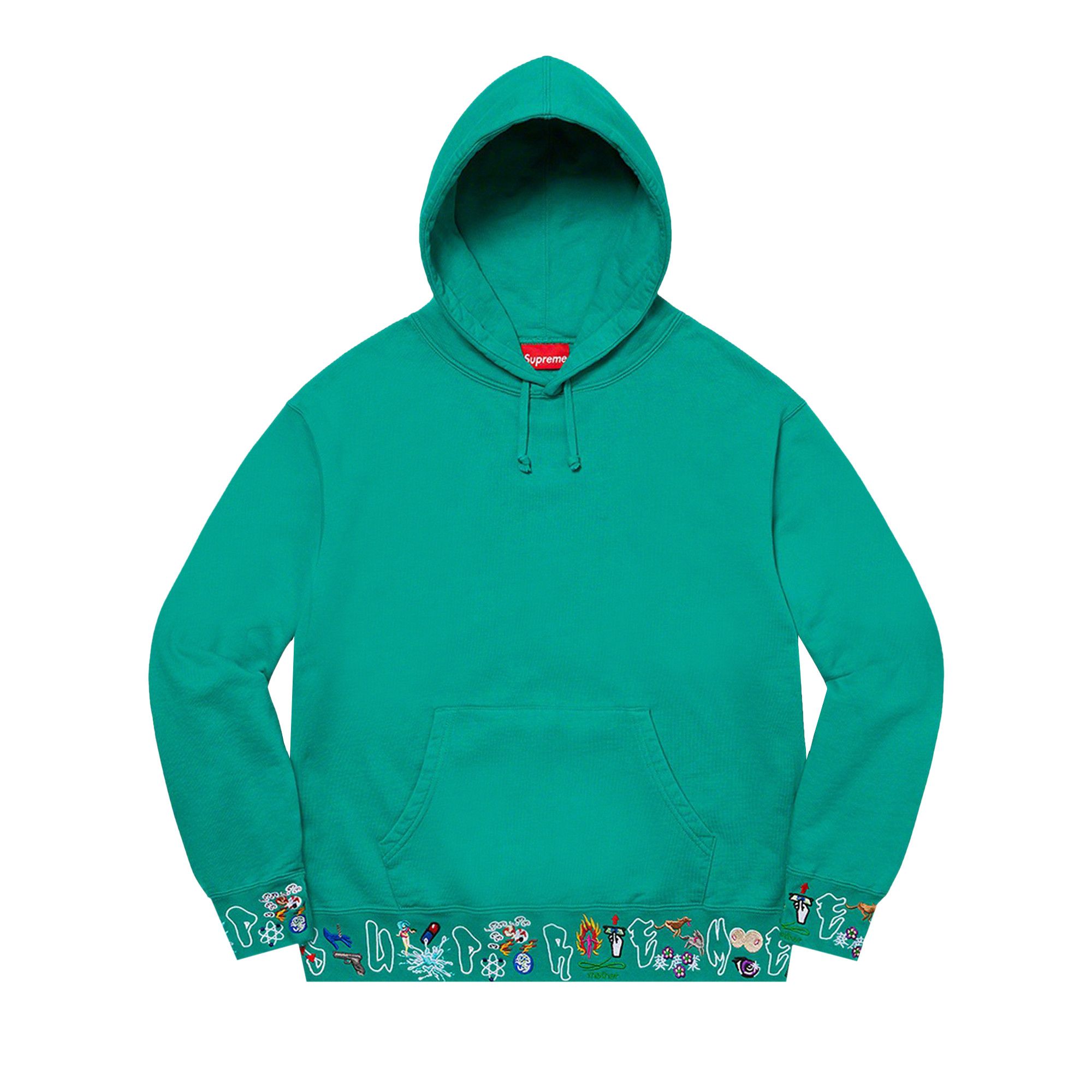 若者に人気のブランド Buy Supreme AOI Icons Hooded Sweatshirt 'Dark Aqua トップス