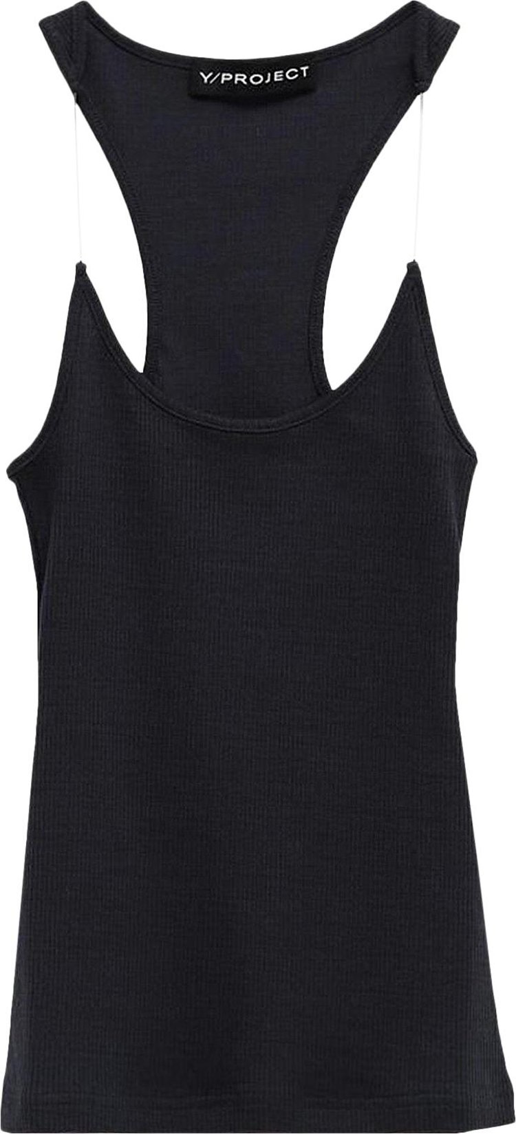 YProject Invisible Strap Tank Top Vintage Black